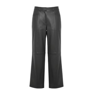 Faux Leather Wide-Leg Gray Women's Pants Size S